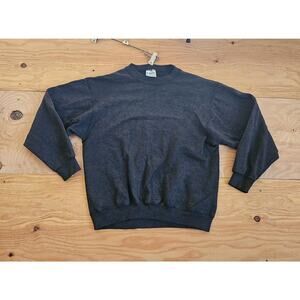 Hanes Blank Plain Black 50/50 Sweatshirt Sz M 1980s